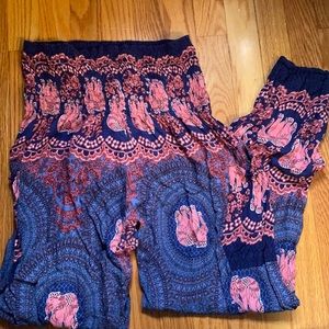 Elephant Pants pink and blue harem pants